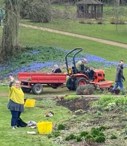 Launde Abbey Gardening Volunteers enjoying a well earned tea break